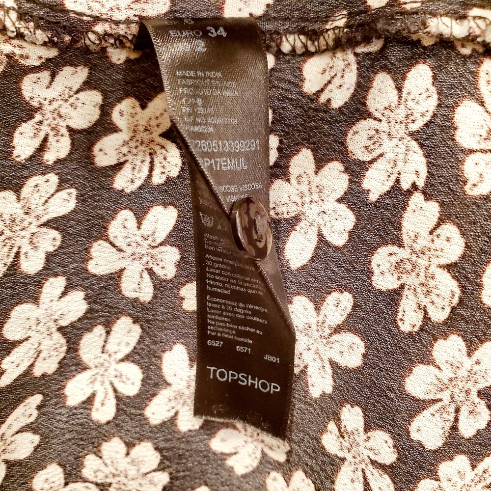 ☆☆TOPSHOP Plaid & Floral Shirt 🇬🇧 - Picture 3 of 4